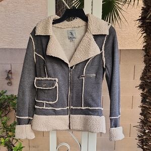 STS Blue Gray and Cream Teddy Jacket